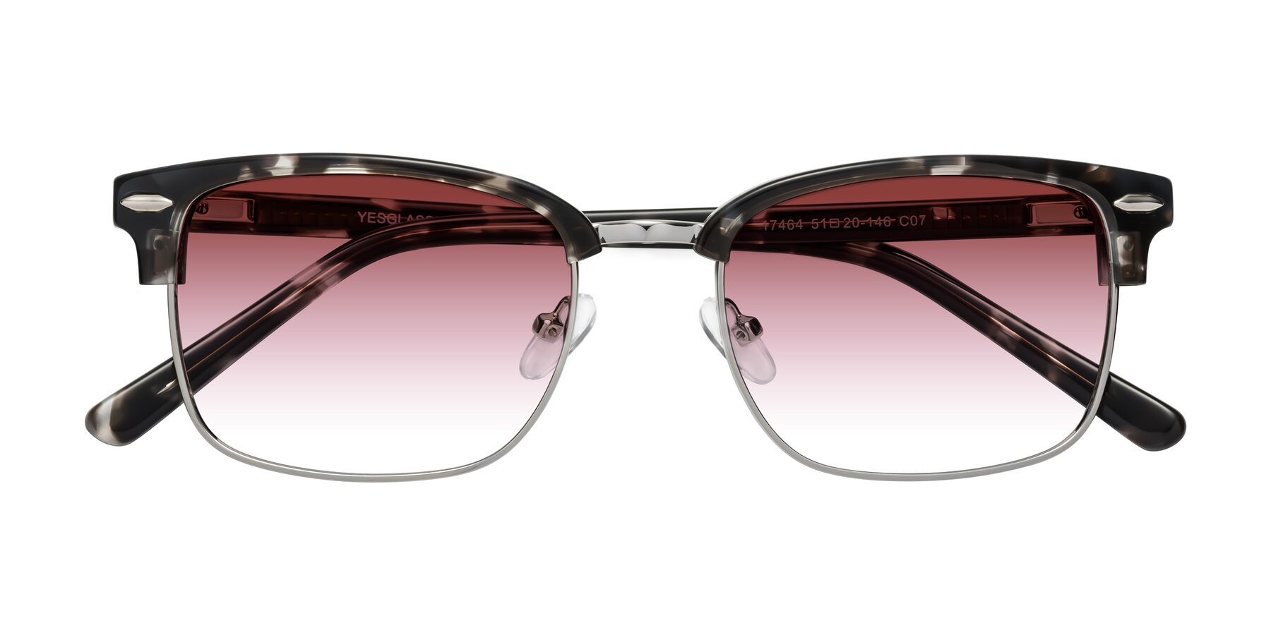 Folded Front of 17464 in Tortoise-Silver with Garnet Gradient Lenses