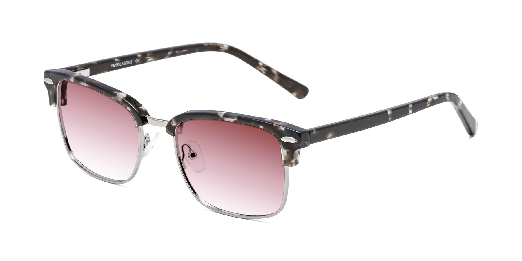 Angle of 17464 in Tortoise-Silver with Garnet Gradient Lenses