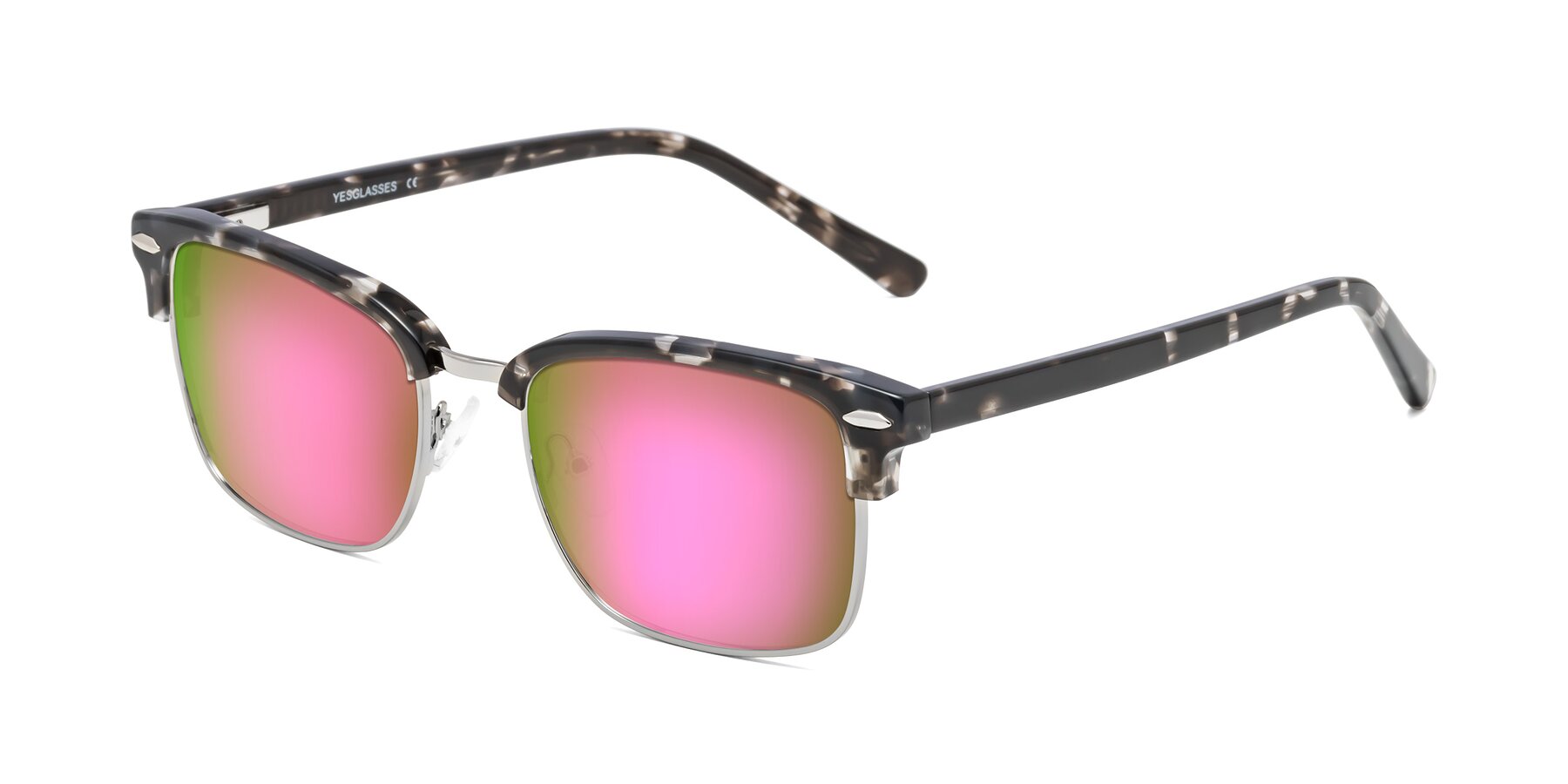 Angle of 17464 in Tortoise-Silver with Pink Mirrored Lenses