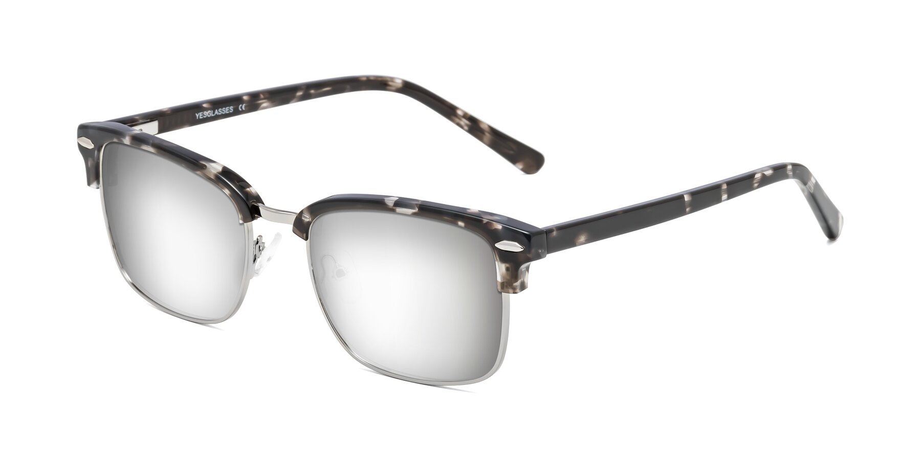Angle of 17464 in Tortoise-Silver with Silver Mirrored Lenses