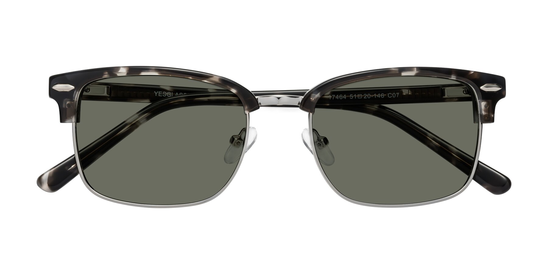 Folded Front of 17464 in Tortoise-Silver with Gray Polarized Lenses