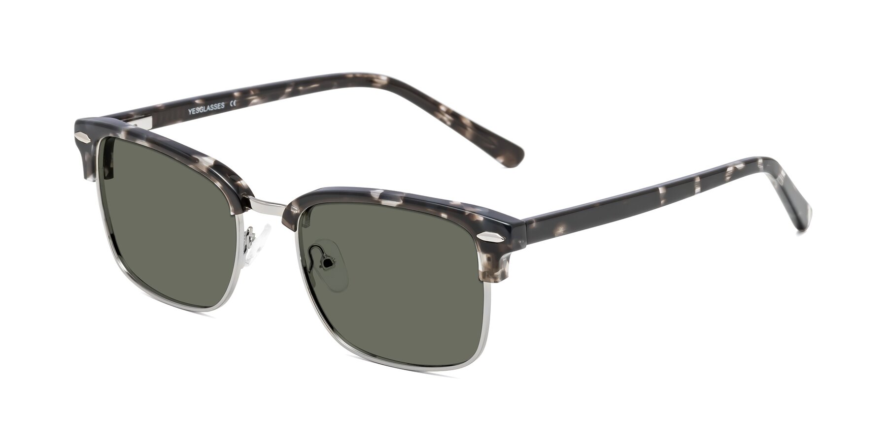 Angle of 17464 in Tortoise-Silver with Gray Polarized Lenses