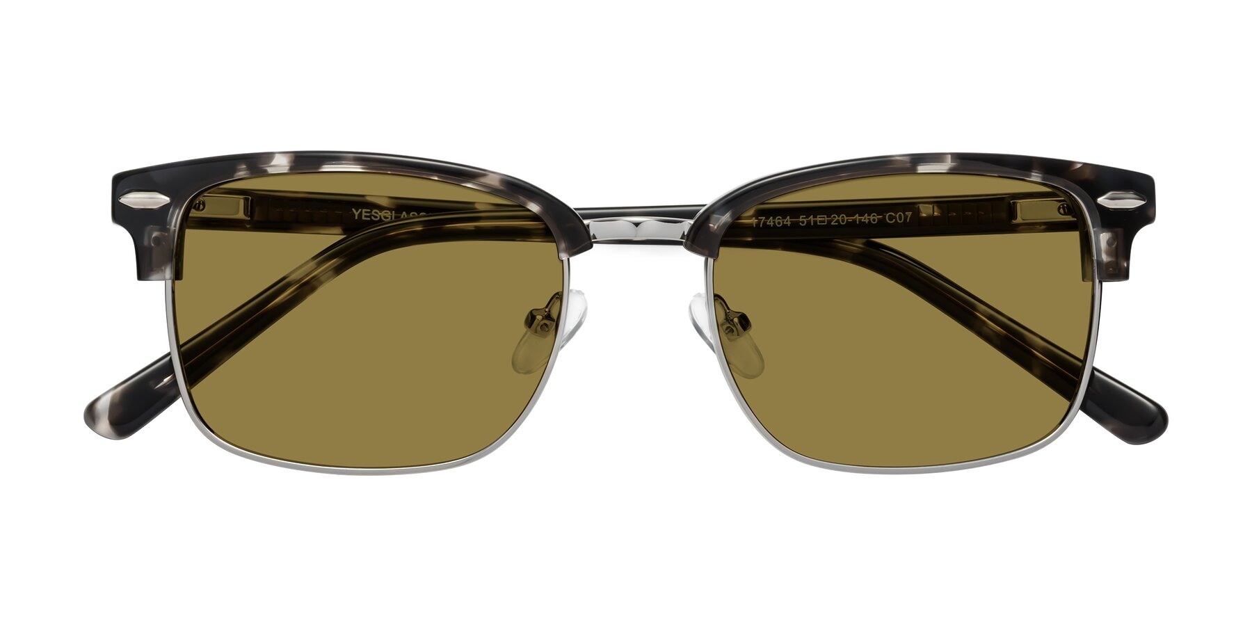 Folded Front of 17464 in Tortoise-Silver with Brown Polarized Lenses