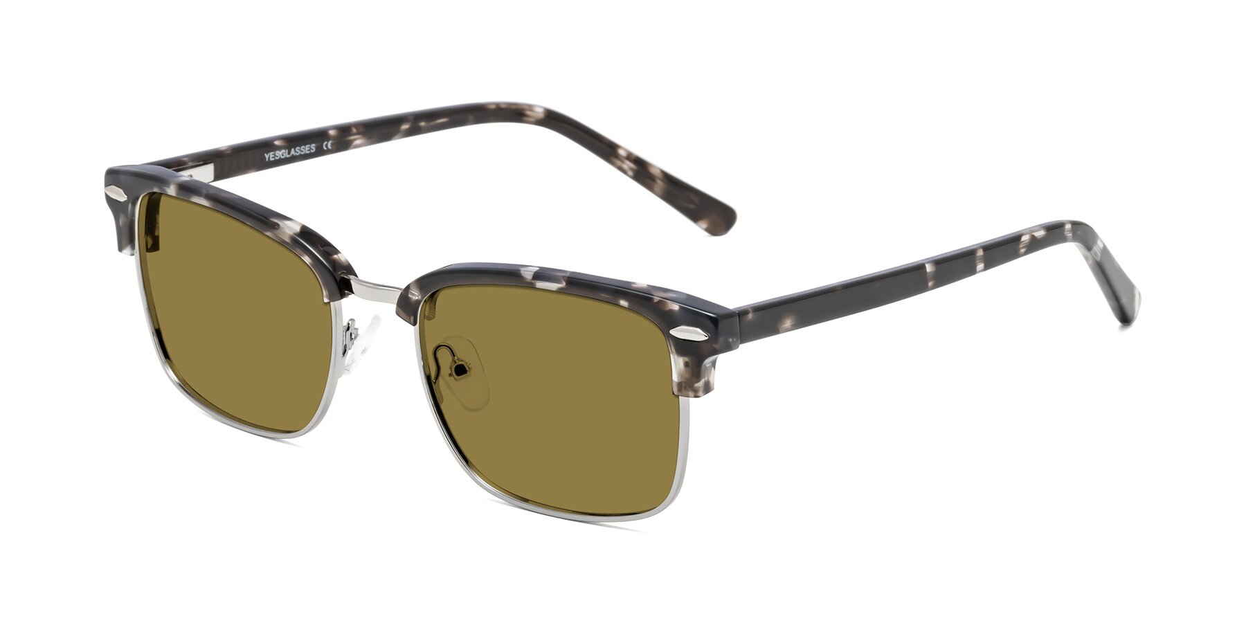Angle of 17464 in Tortoise-Silver with Brown Polarized Lenses