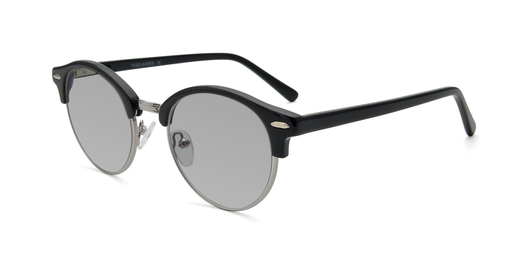 Angle of 17462 in Black-Silver with Light Gray Tinted Lenses