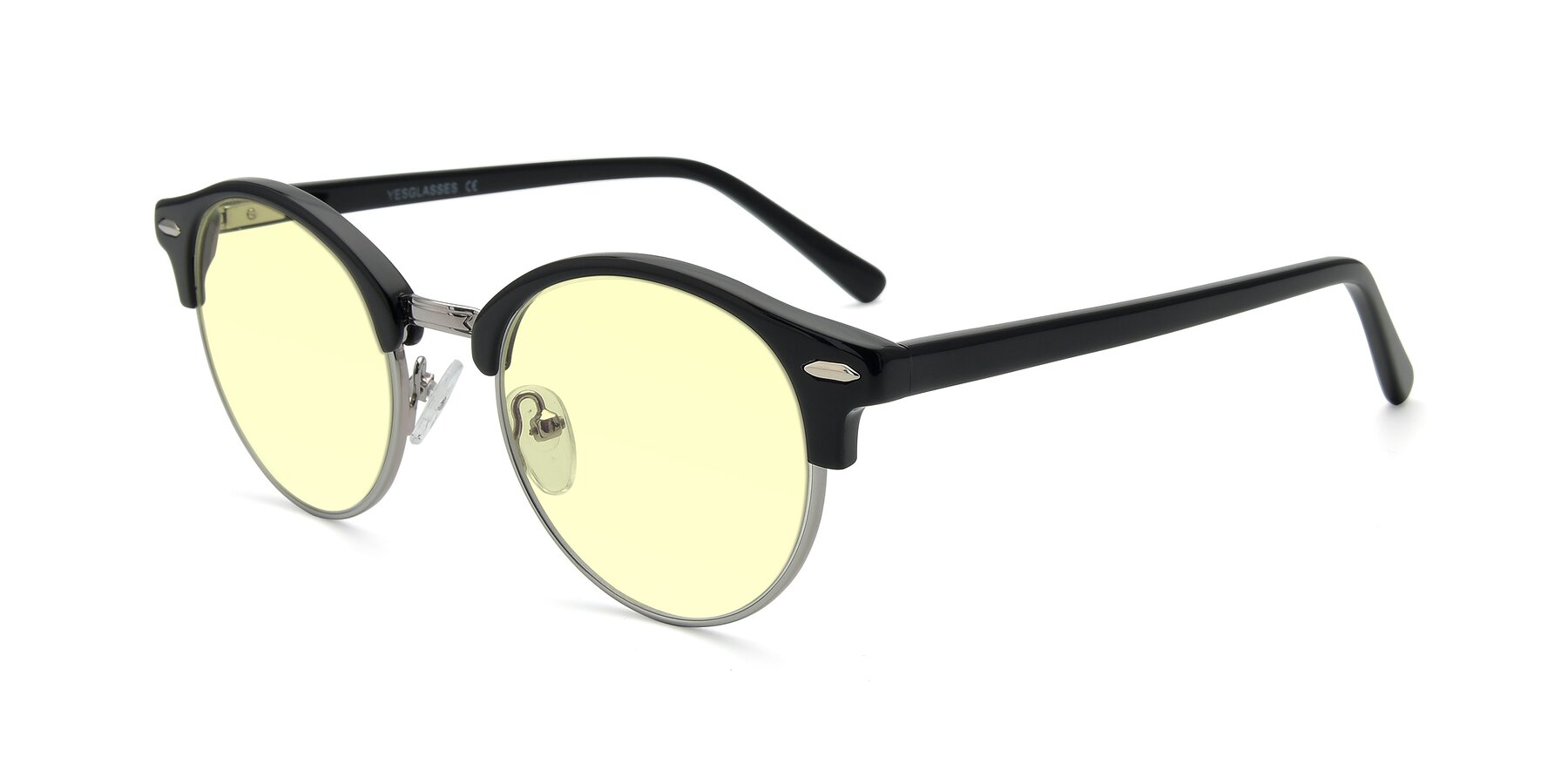Angle of 17462 in Black-Silver with Light Yellow Tinted Lenses
