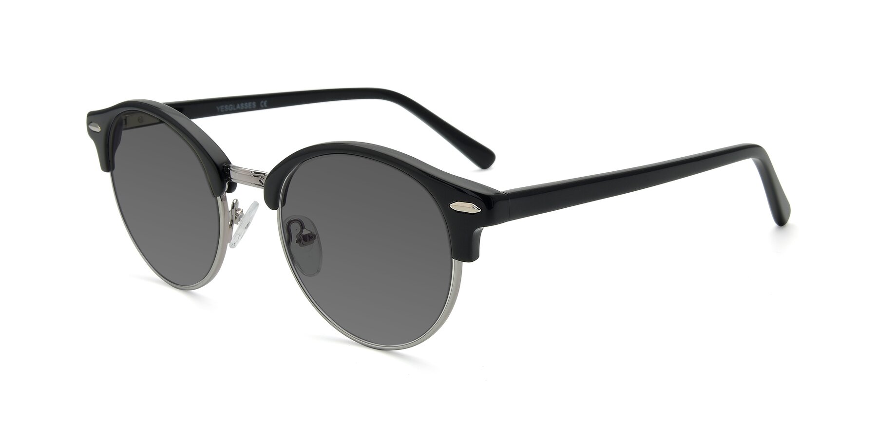 Angle of 17462 in Black-Silver with Medium Gray Tinted Lenses