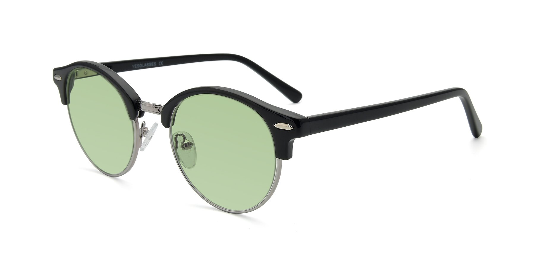 Angle of 17462 in Black-Silver with Medium Green Tinted Lenses