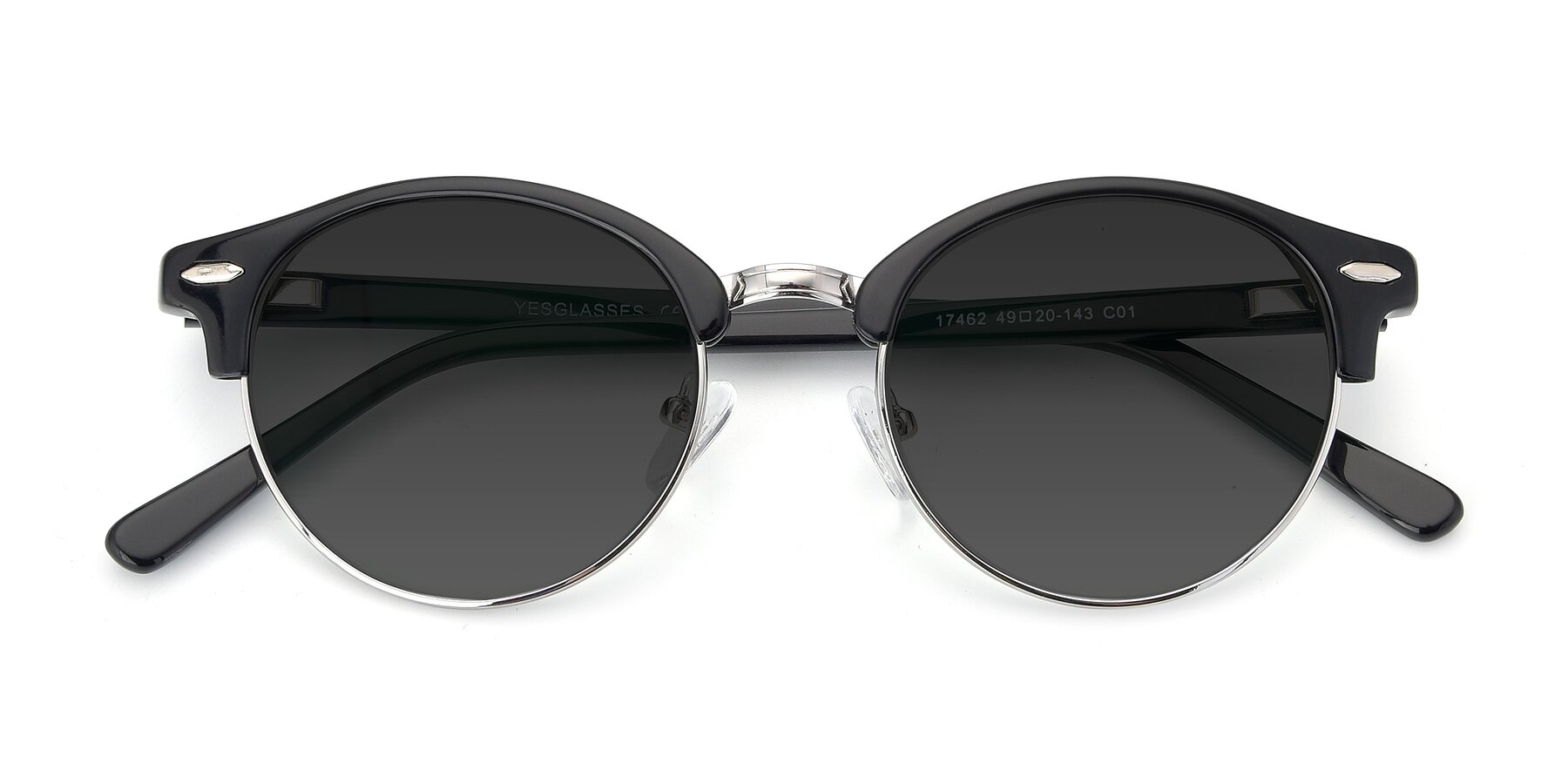 Folded Front of 17462 in Black-Silver with Gray Tinted Lenses