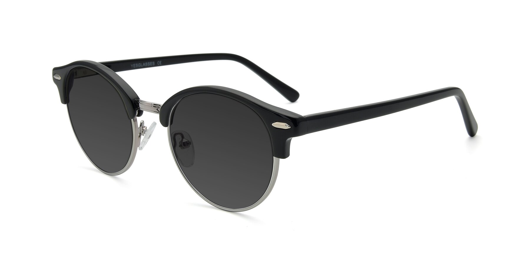 Angle of 17462 in Black-Silver with Gray Tinted Lenses