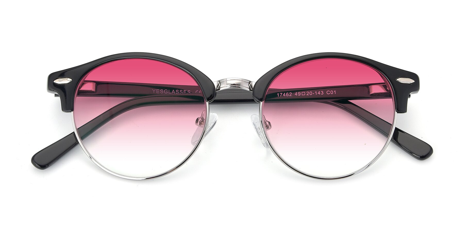 Folded Front of 17462 in Black-Silver with Pink Gradient Lenses