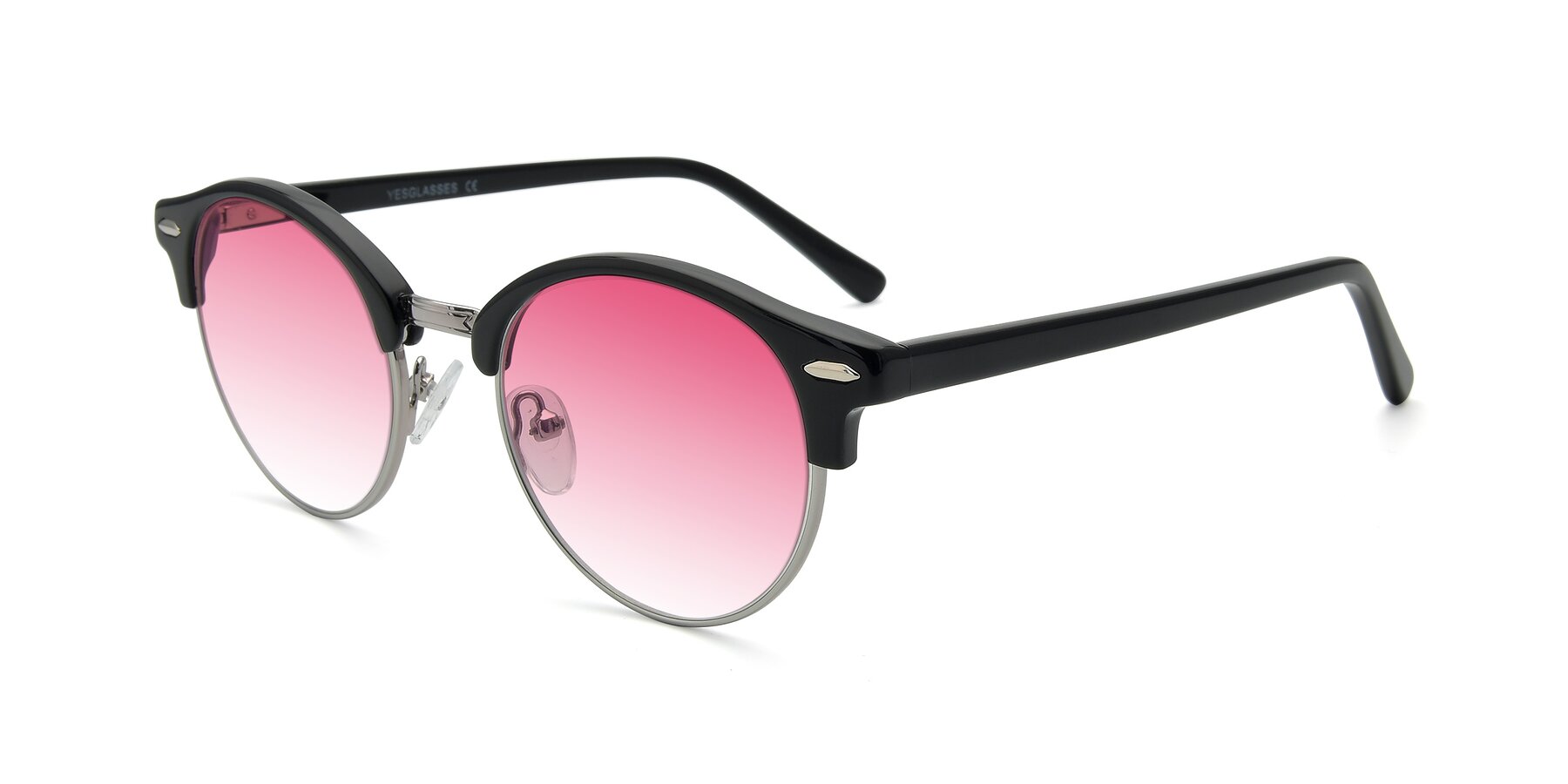 Angle of 17462 in Black-Silver with Pink Gradient Lenses