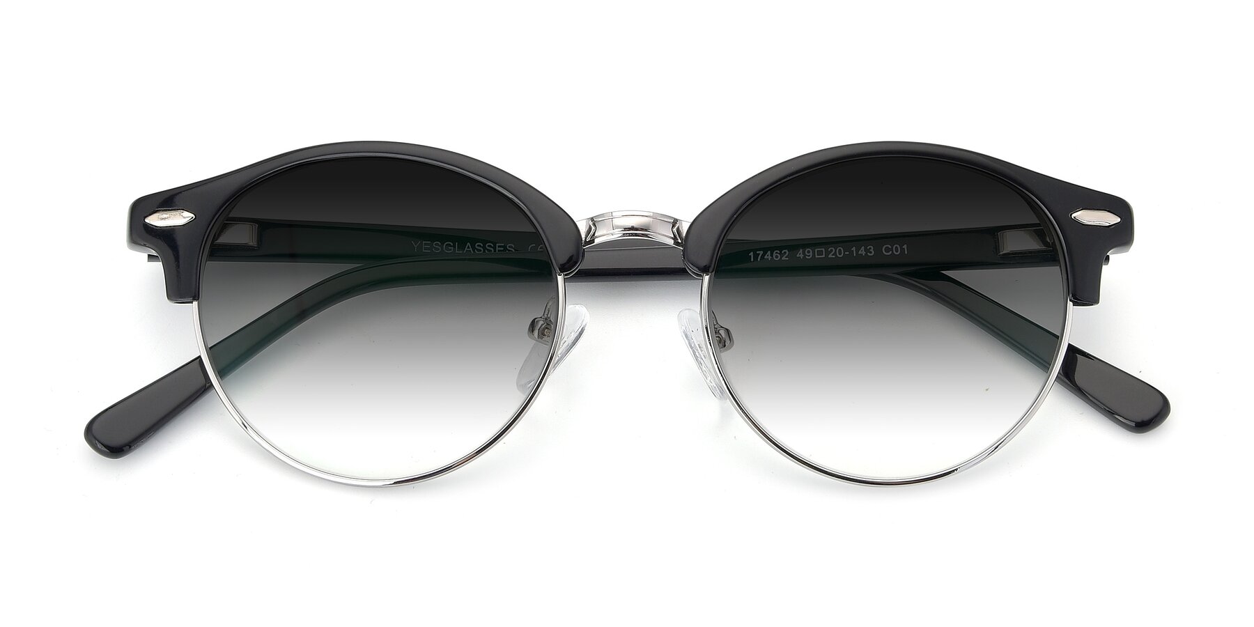 Folded Front of 17462 in Black-Silver with Gray Gradient Lenses