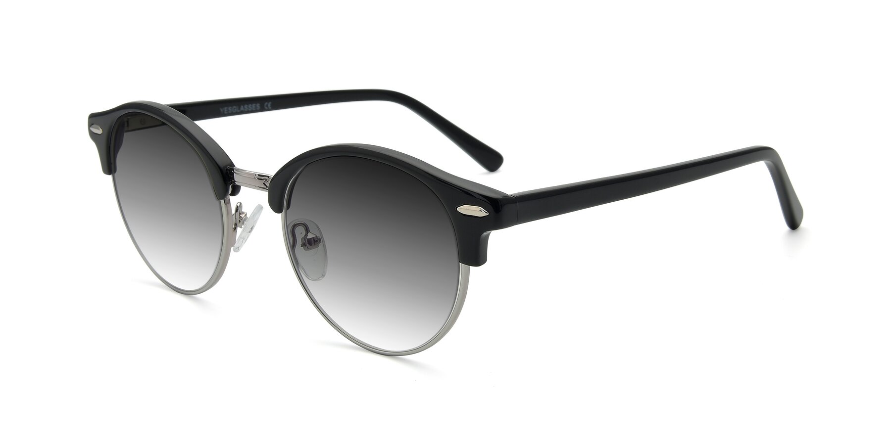 Angle of 17462 in Black-Silver with Gray Gradient Lenses