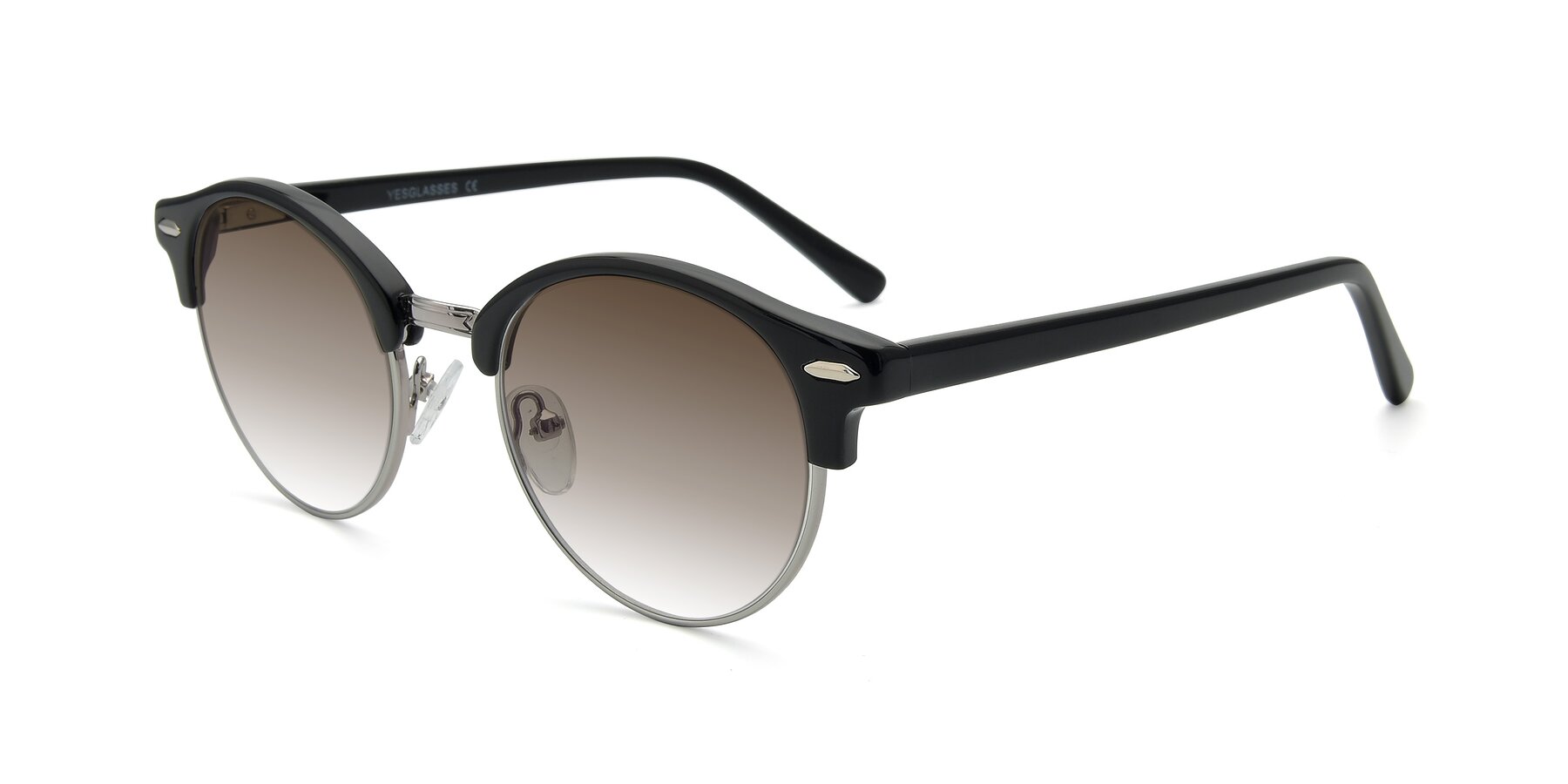 Angle of 17462 in Black-Silver with Brown Gradient Lenses