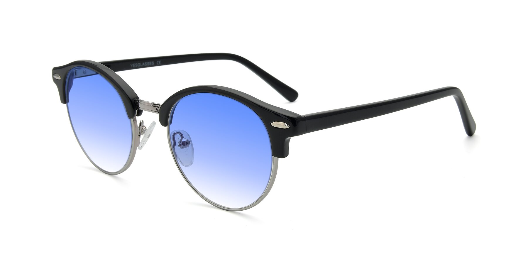 Angle of 17462 in Black-Silver with Blue Gradient Lenses