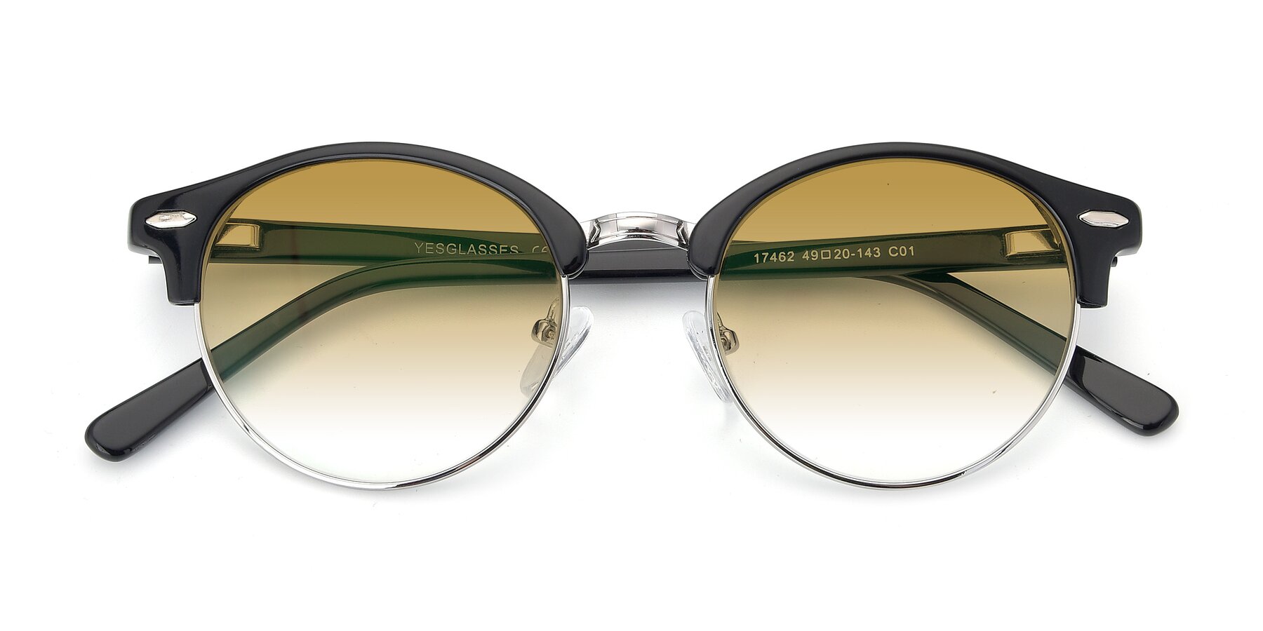 Folded Front of 17462 in Black-Silver with Champagne Gradient Lenses