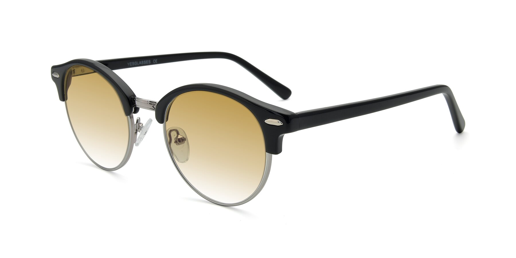 Angle of 17462 in Black-Silver with Champagne Gradient Lenses