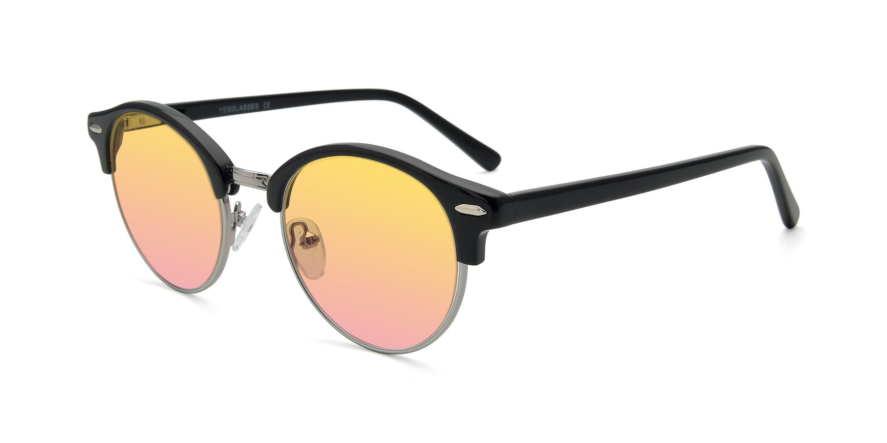 Angle of 17462 in Black-Silver with Yellow / Pink Gradient Lenses