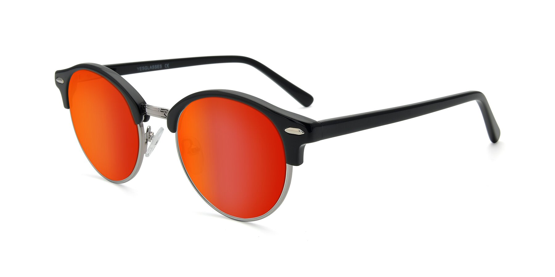 Angle of 17462 in Black-Silver with Red Gold Mirrored Lenses
