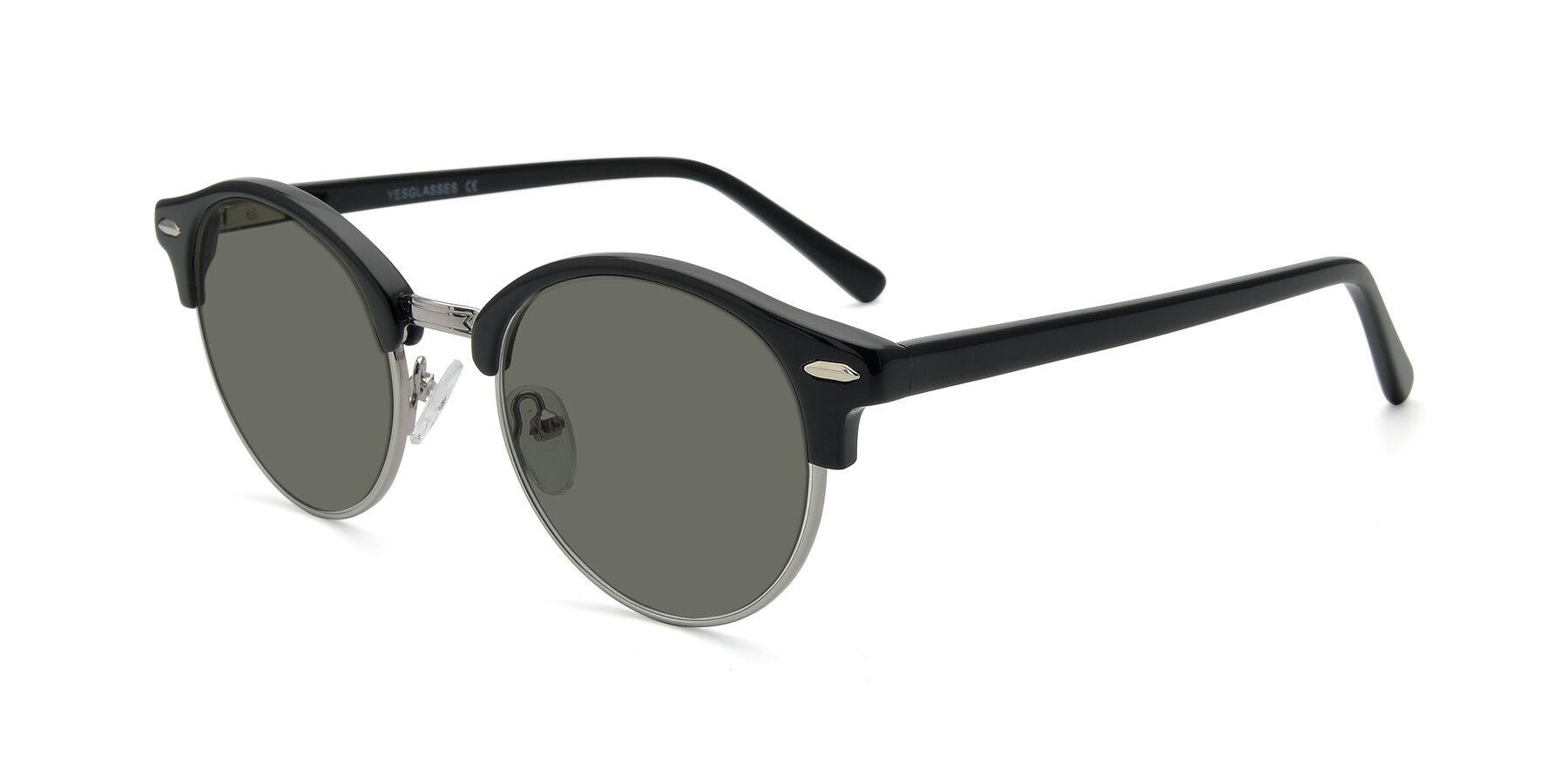 Angle of 17462 in Black-Silver with Gray Polarized Lenses