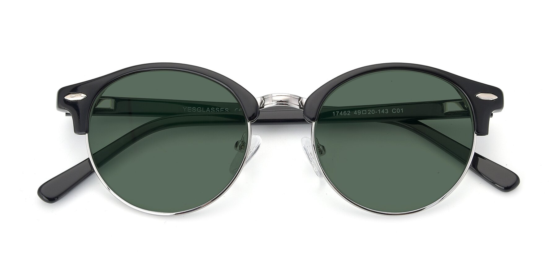Folded Front of 17462 in Black-Silver with Green Polarized Lenses