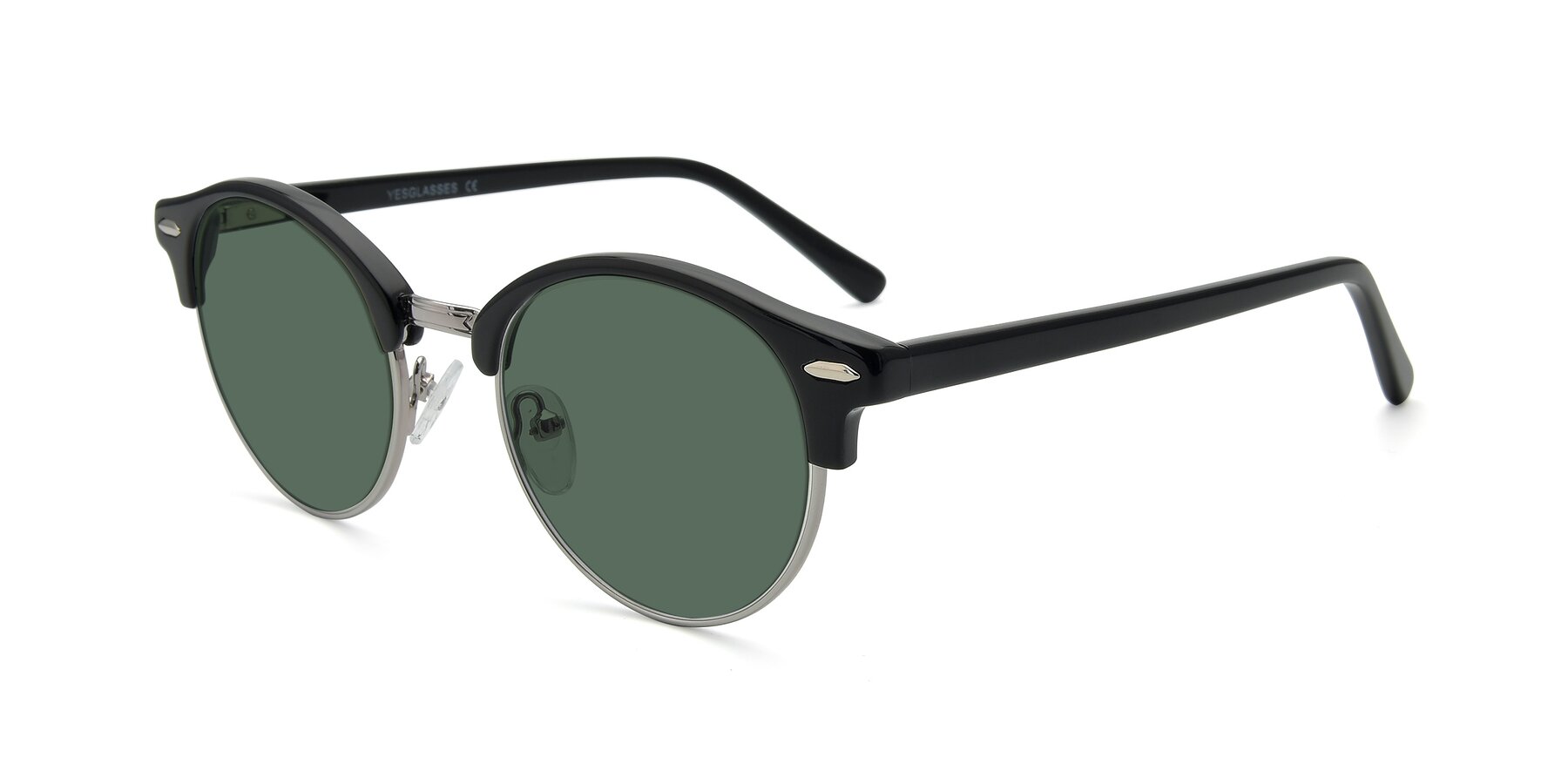 Angle of 17462 in Black-Silver with Green Polarized Lenses