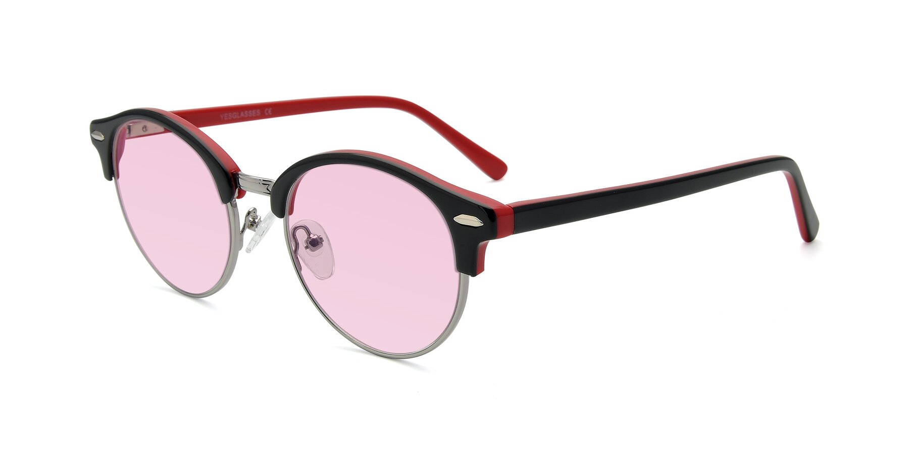 Angle of 17462 in Black-Wine with Light Pink Tinted Lenses