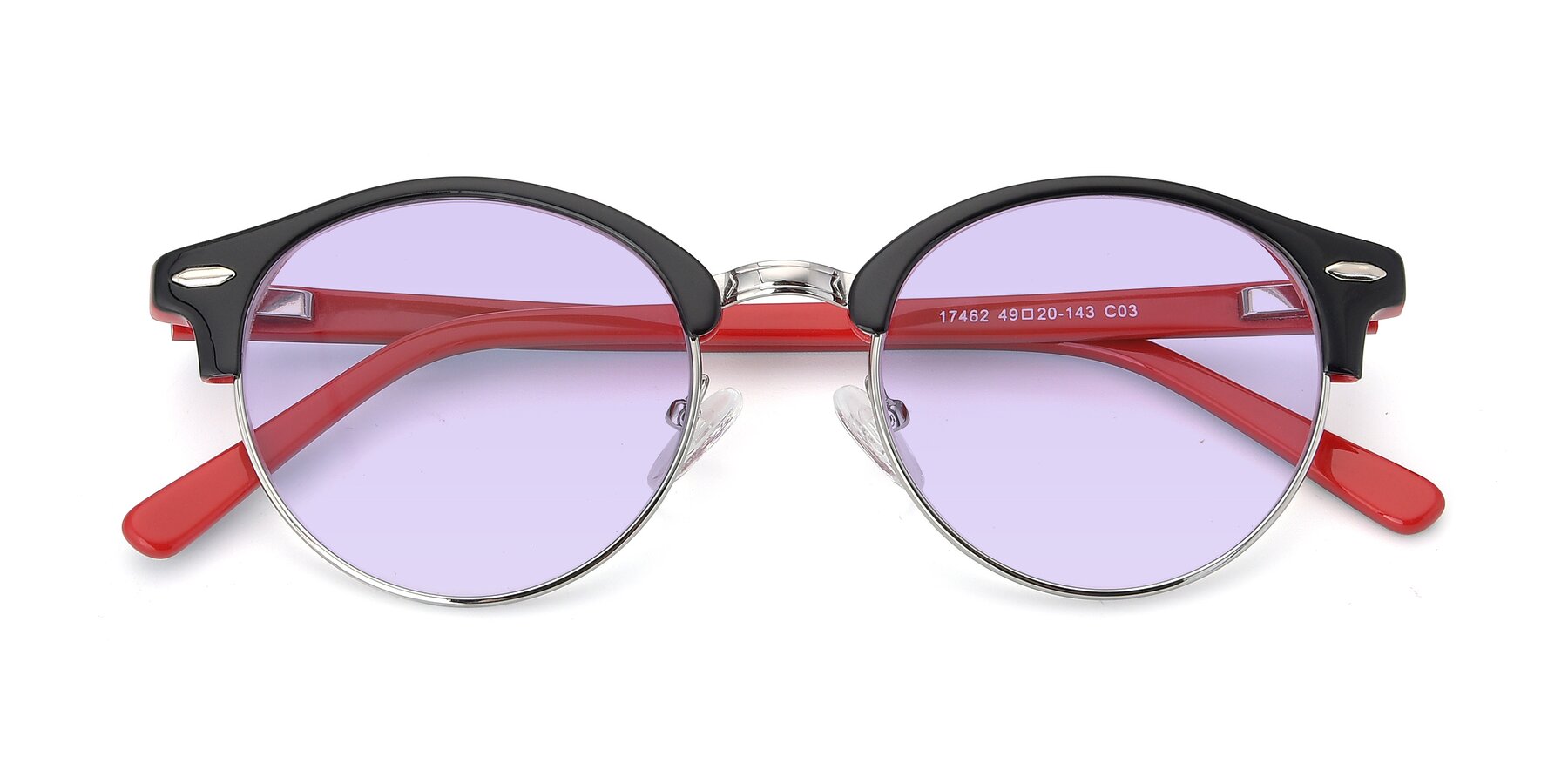 Folded Front of 17462 in Black-Wine with Light Purple Tinted Lenses
