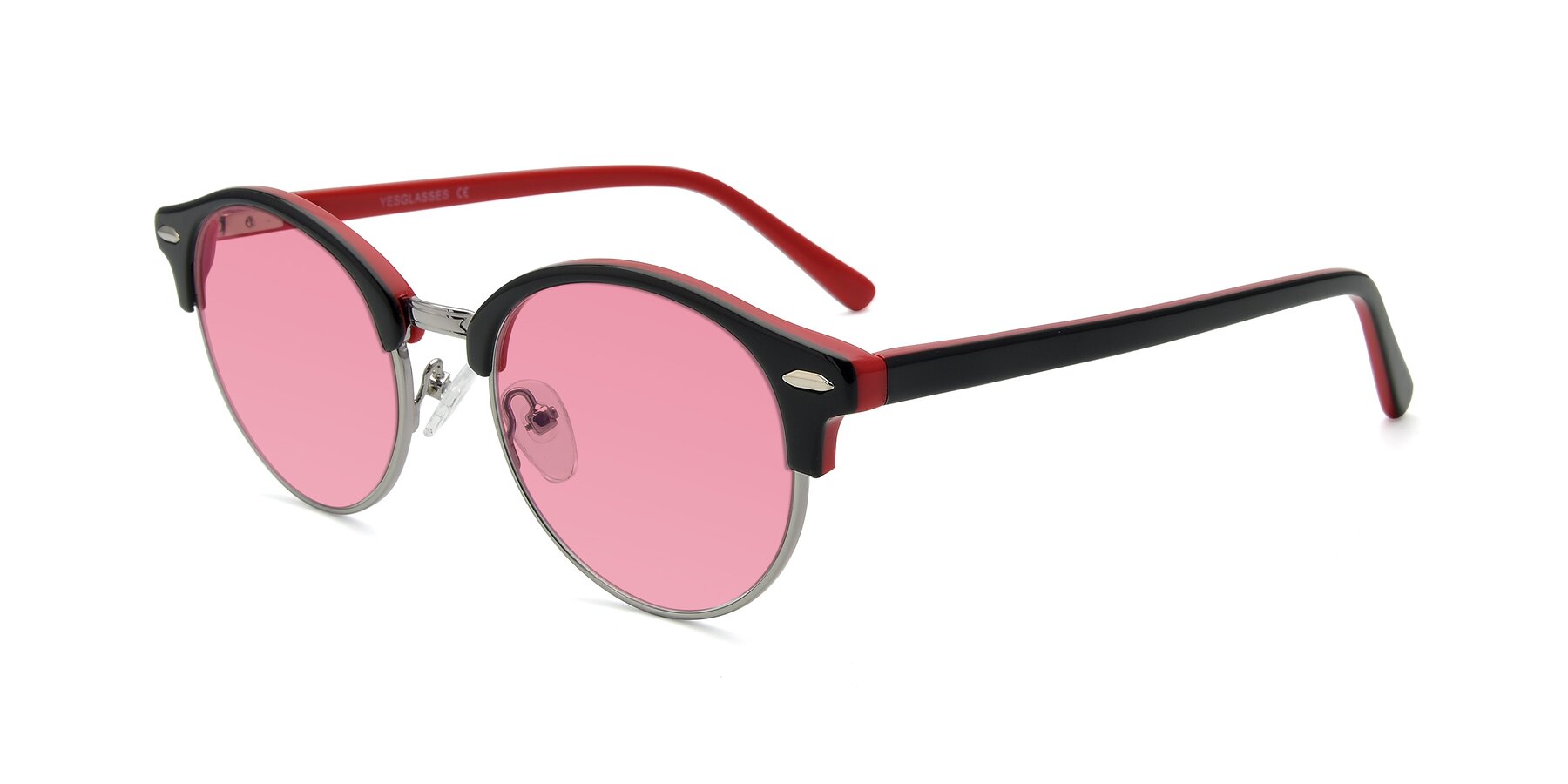 Angle of 17462 in Black-Wine with Pink Tinted Lenses
