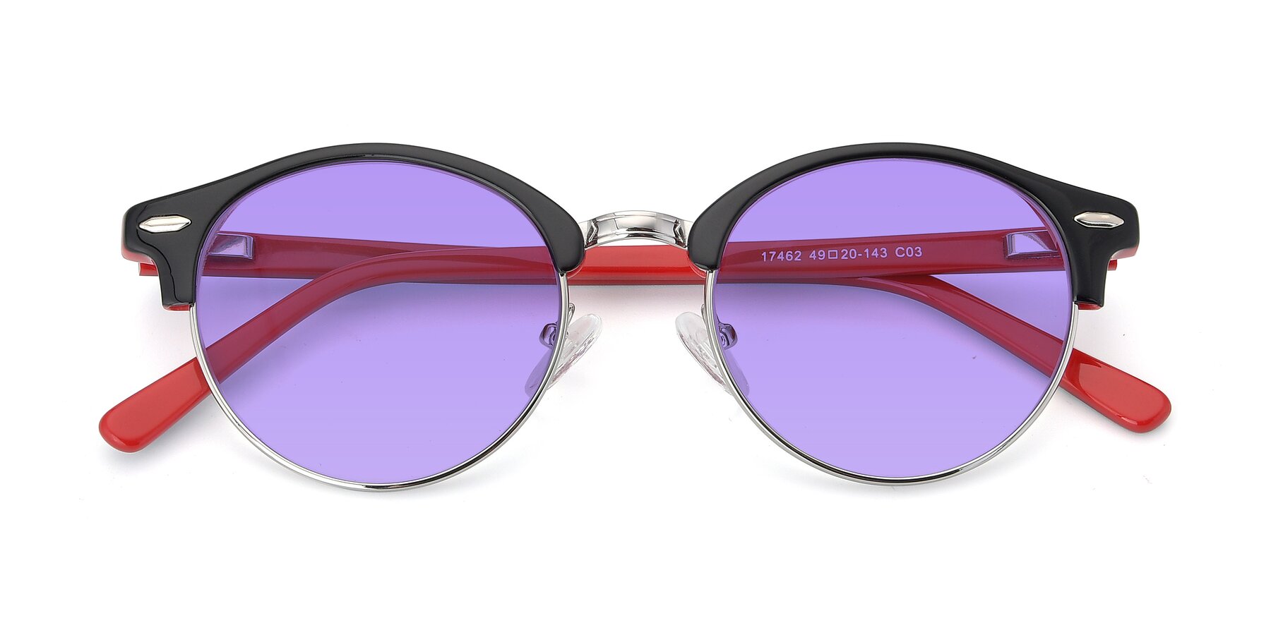 Folded Front of 17462 in Black-Wine with Medium Purple Tinted Lenses