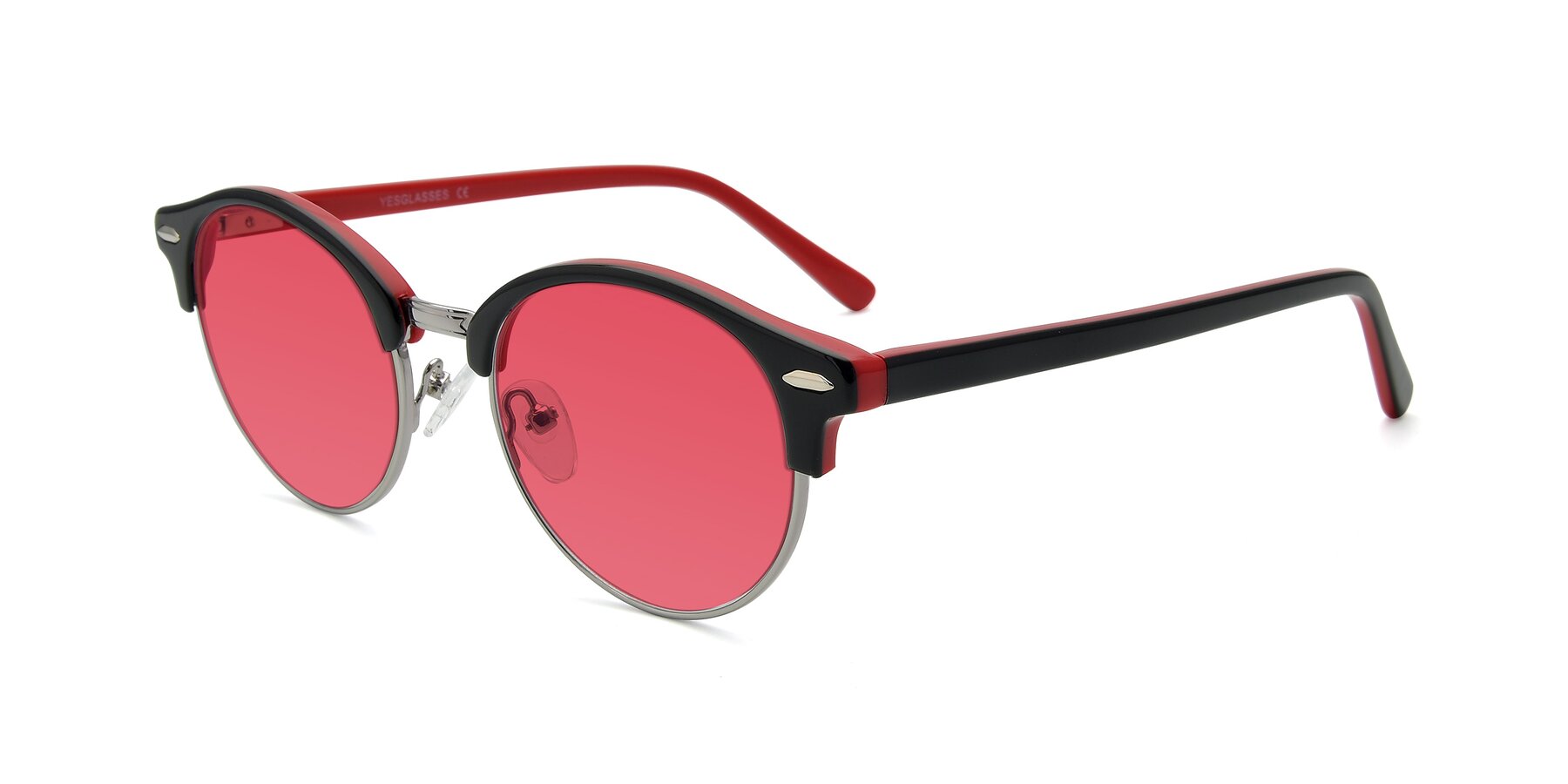 Angle of 17462 in Black-Wine with Red Tinted Lenses