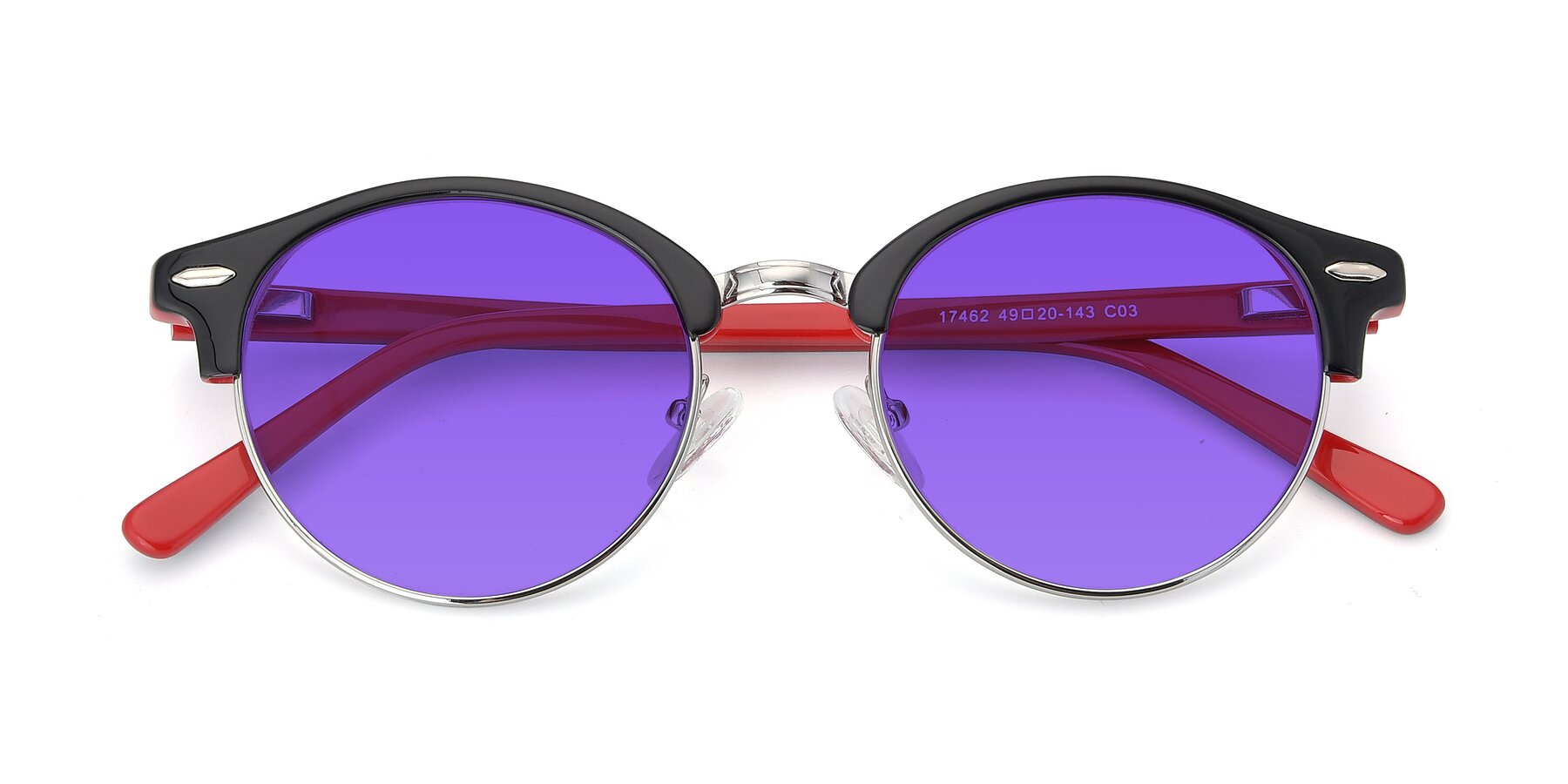 Folded Front of 17462 in Black-Wine with Purple Tinted Lenses
