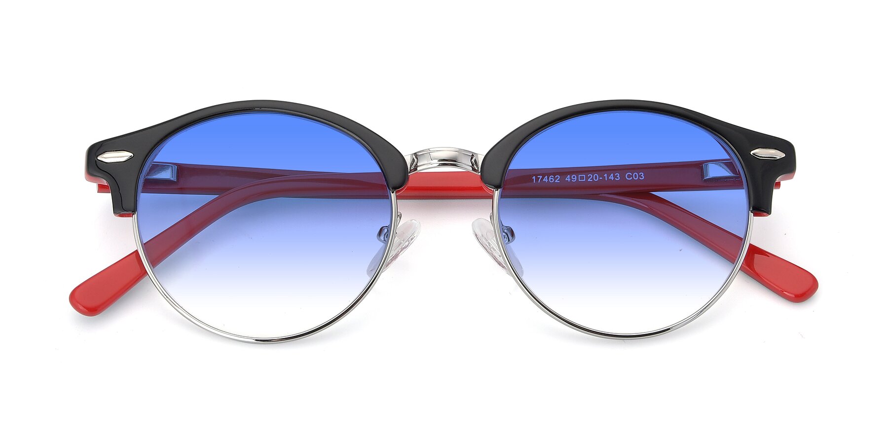 Folded Front of 17462 in Black-Wine with Blue Gradient Lenses