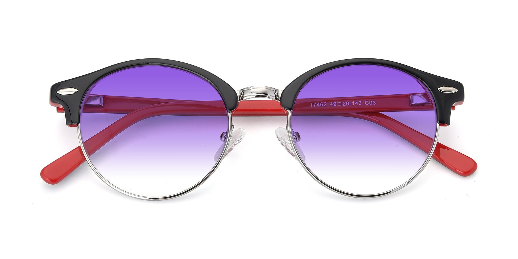 Folded Front of 17462 in Black-Wine with Purple Gradient Lenses
