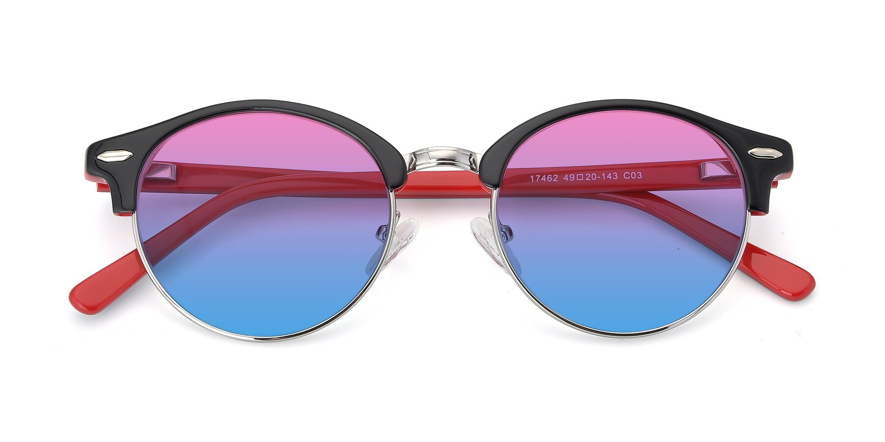 Folded Front of 17462 in Black-Wine with Pink / Blue Gradient Lenses