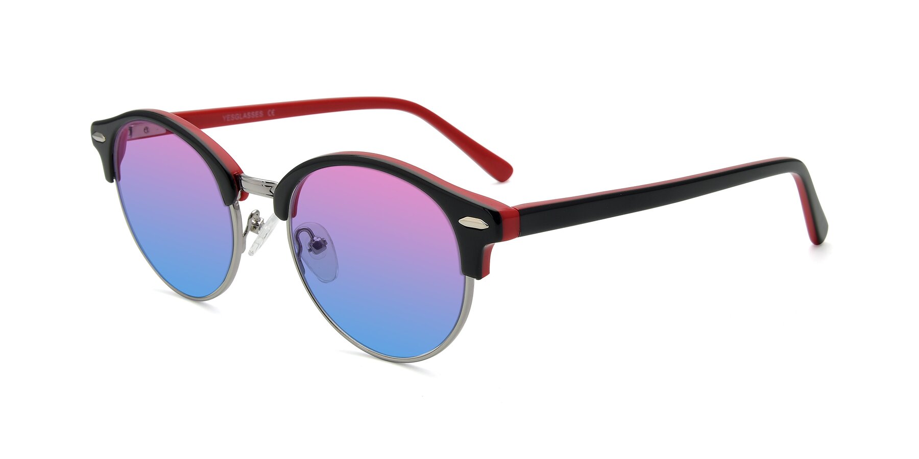 Angle of 17462 in Black-Wine with Pink / Blue Gradient Lenses