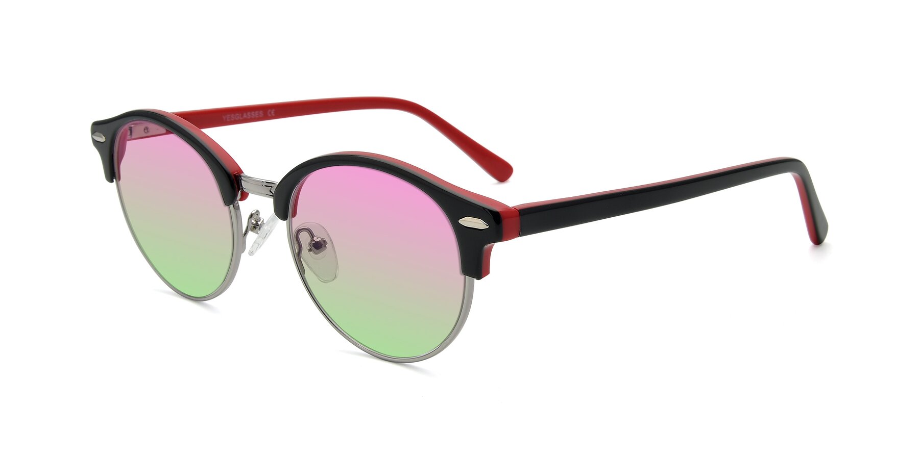 Angle of 17462 in Black-Wine with Pink / Green Gradient Lenses