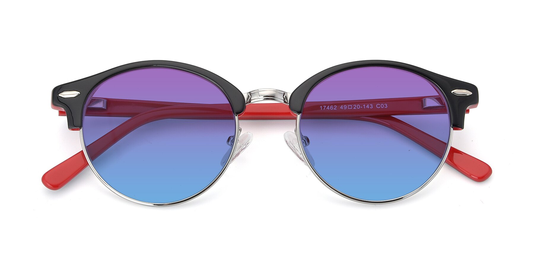 Folded Front of 17462 in Black-Wine with Purple / Blue Gradient Lenses