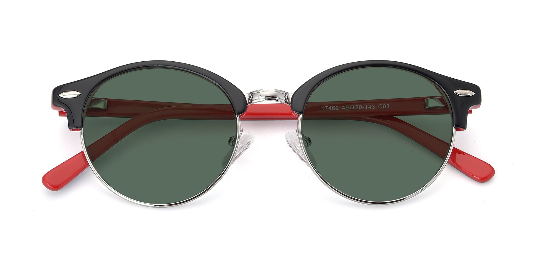 Folded Front of 17462 in Black-Wine with Green Polarized Lenses