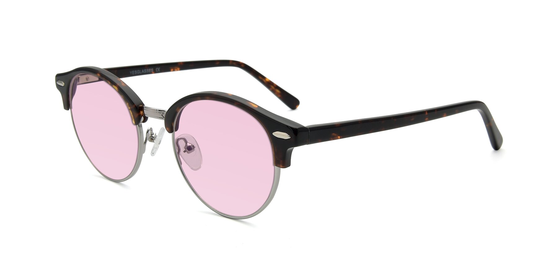 Angle of 17462 in Tortoise-Silver with Light Pink Tinted Lenses