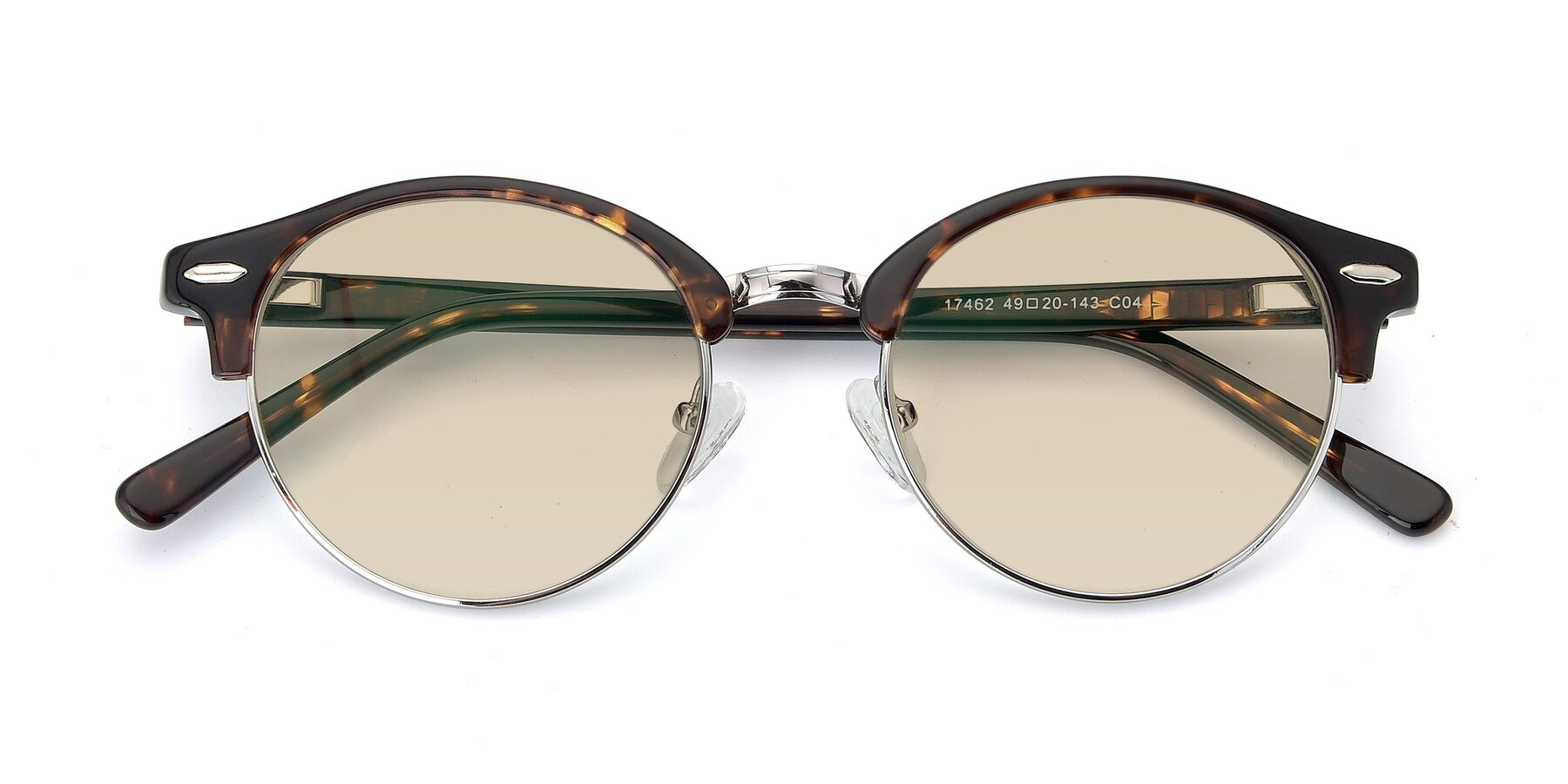 Folded Front of 17462 in Tortoise-Silver with Light Brown Tinted Lenses