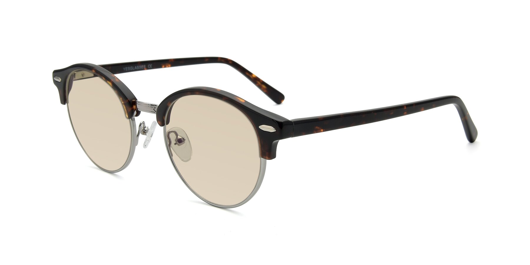 Angle of 17462 in Tortoise-Silver with Light Brown Tinted Lenses