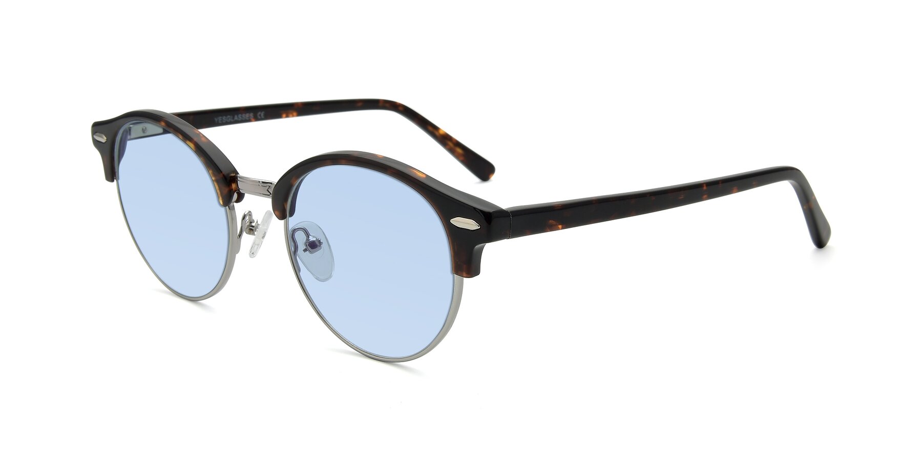 Angle of 17462 in Tortoise-Silver with Light Blue Tinted Lenses