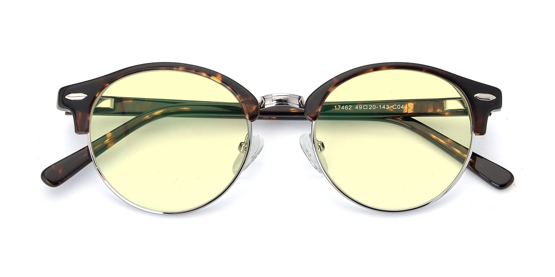 Folded Front of 17462 in Tortoise-Silver with Light Yellow Tinted Lenses