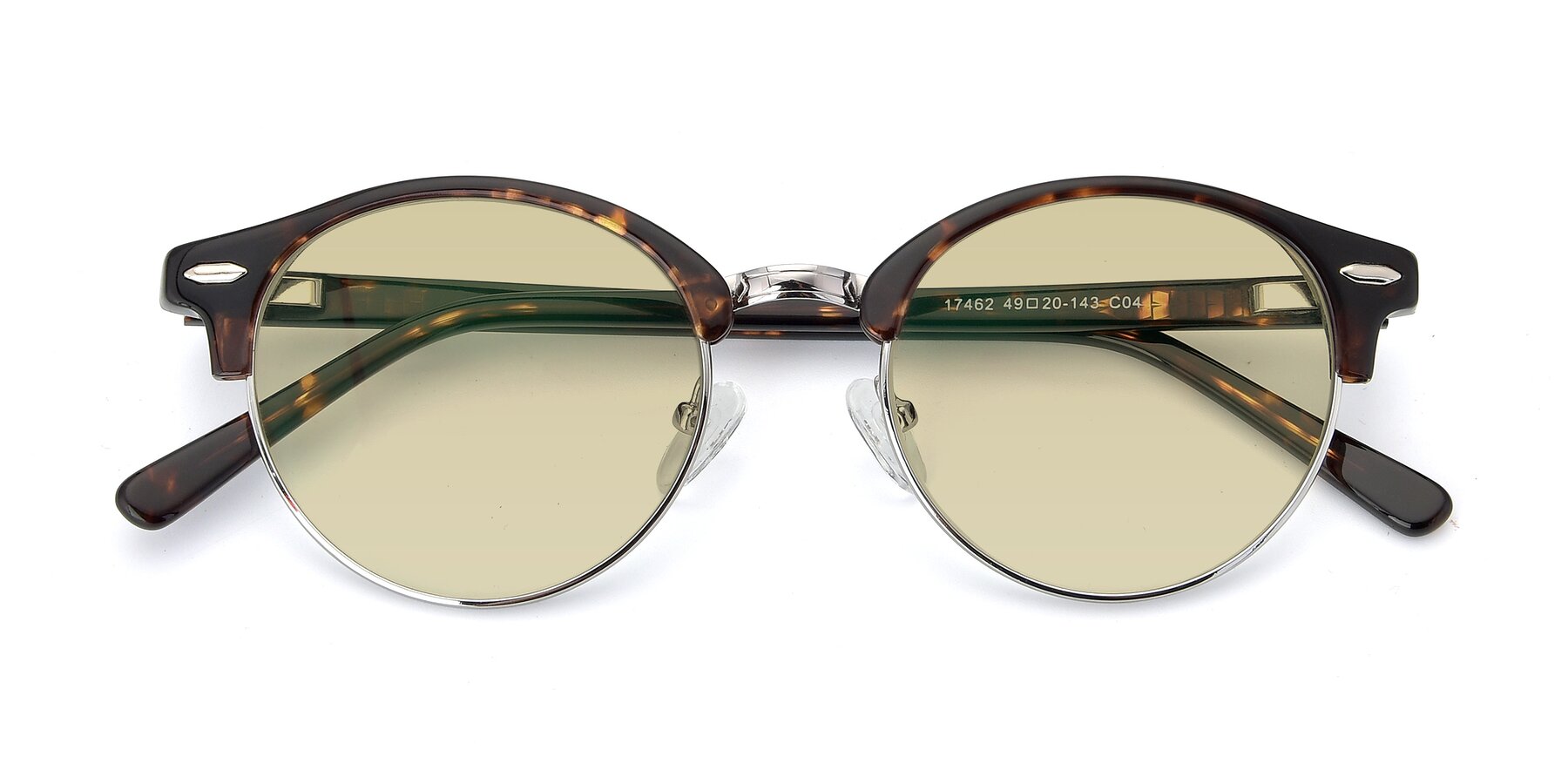 Folded Front of 17462 in Tortoise-Silver with Light Champagne Tinted Lenses