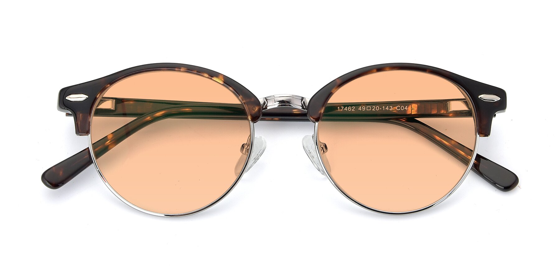 Folded Front of 17462 in Tortoise-Silver with Light Orange Tinted Lenses