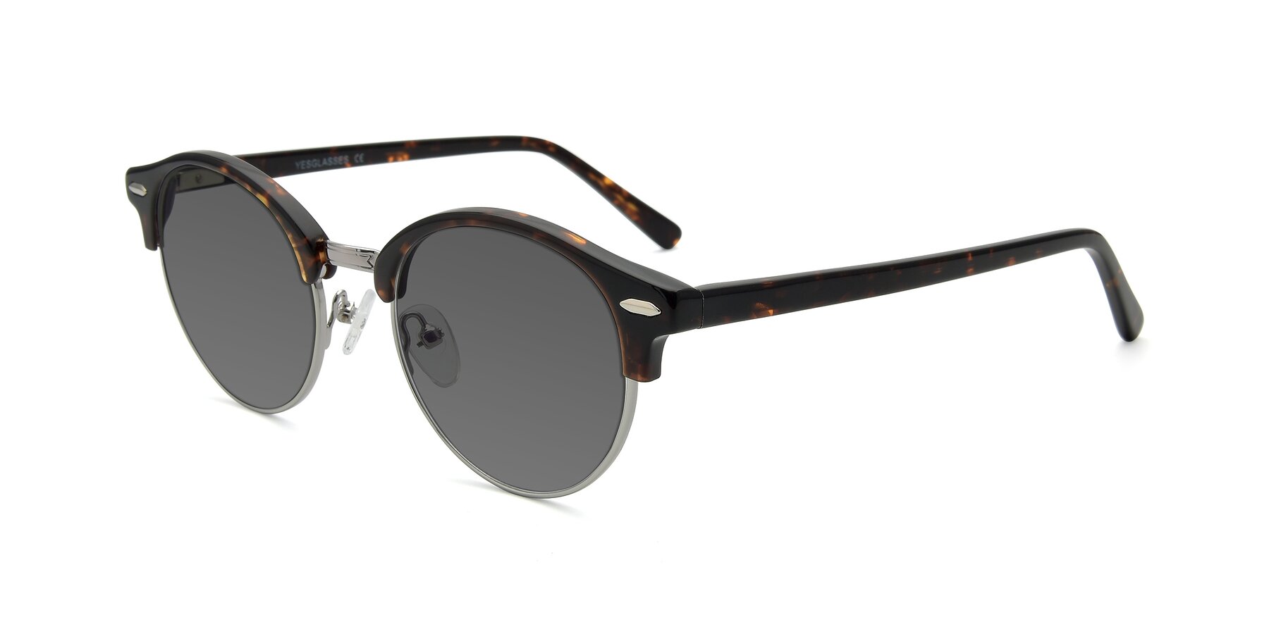 Angle of 17462 in Tortoise-Silver with Medium Gray Tinted Lenses