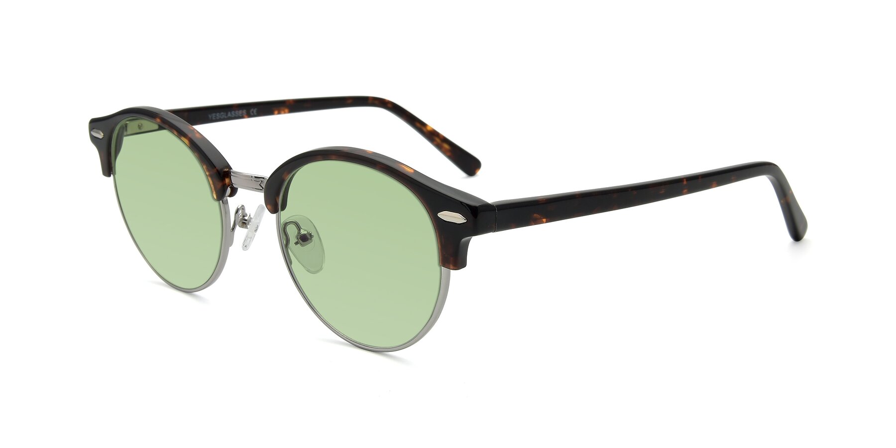 Angle of 17462 in Tortoise-Silver with Medium Green Tinted Lenses