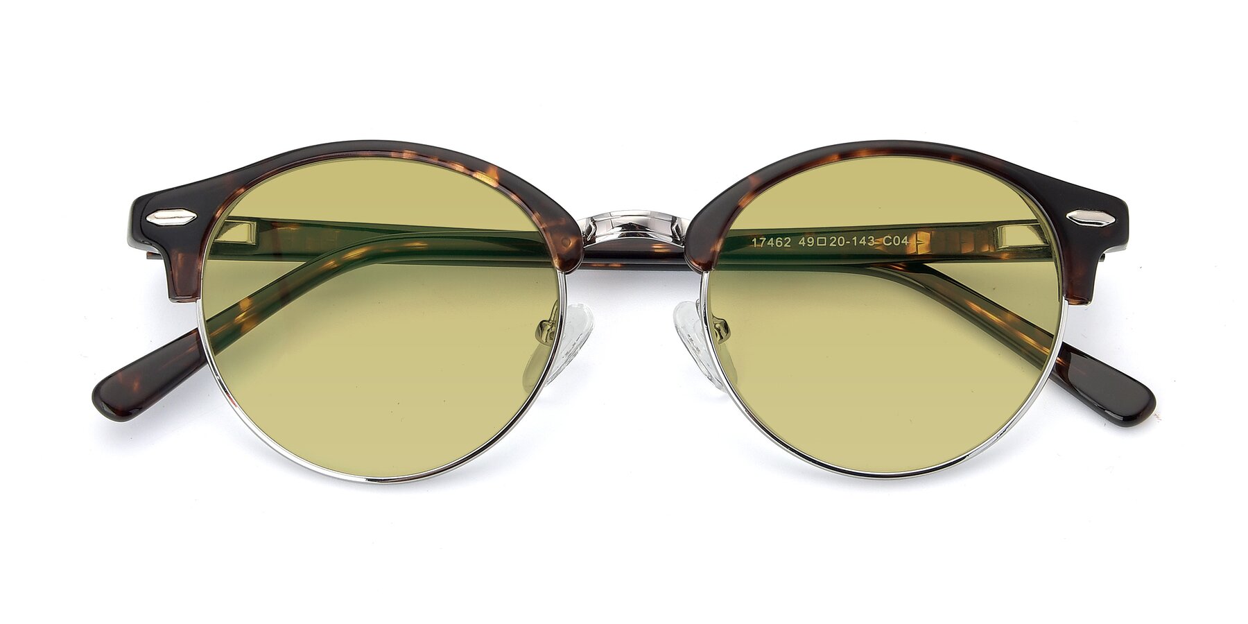 Folded Front of 17462 in Tortoise-Silver with Medium Champagne Tinted Lenses